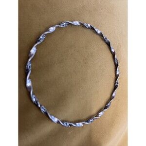 Vintage NATIVE AMERICAN Silver Double TWIST BRACELET Bangle